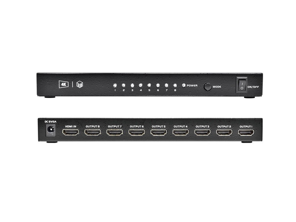 SPLITTER NISUTA HDMI 1.4b DE 8 PUERTOS 4K 3D