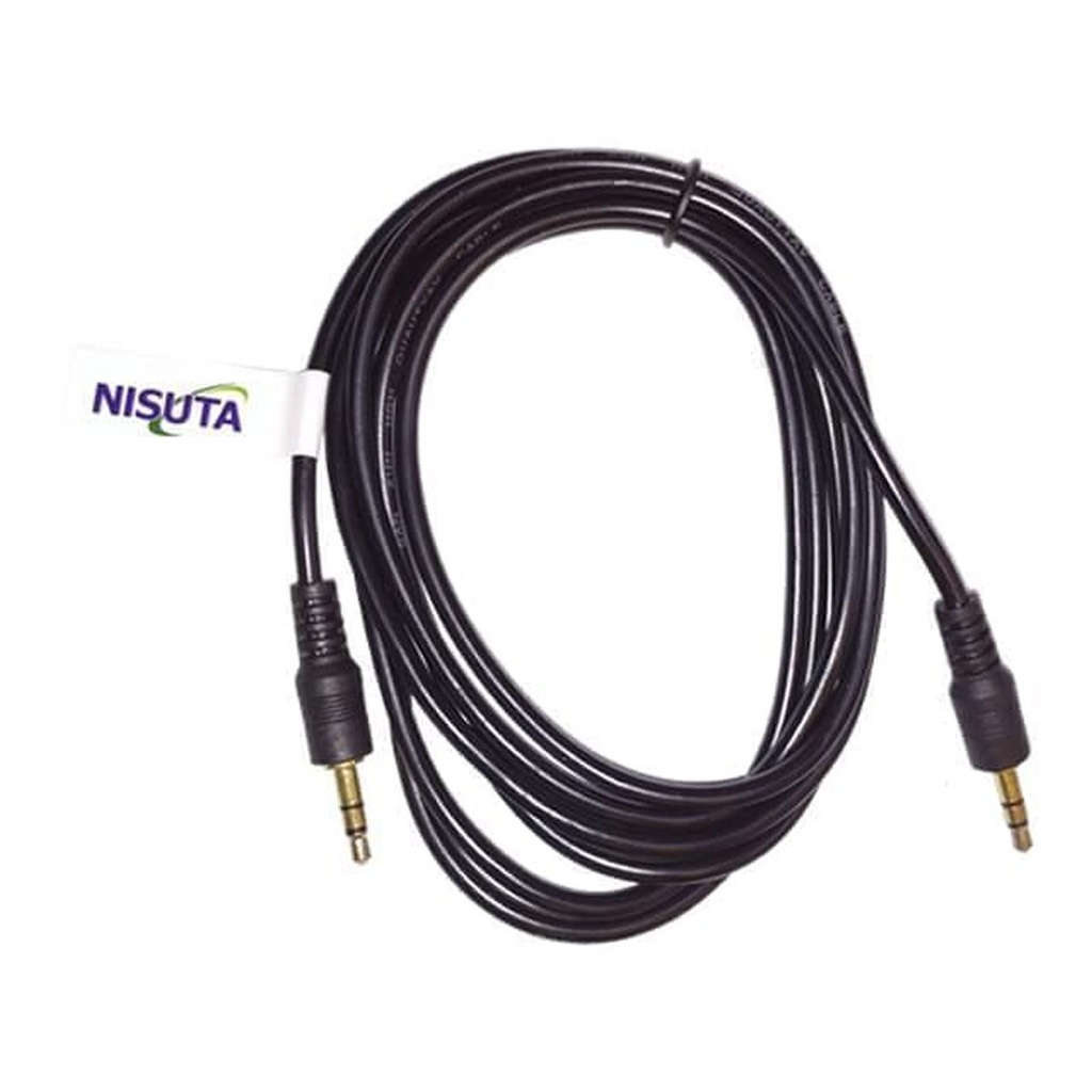 CABLE NISUTA AUDIO STEREO 3.5MM M-M 1.8M