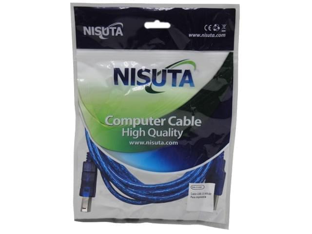 CABLE NISUTA USB 2.0 REAL AM-BM de 1,8 M CON FILTRO