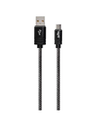 CABLE NISUTA MICRO USB DE 1M DE 2.4A CON MALLA DE TELA PLATEADA