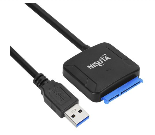 ADAPTADOR NISUTA USB 3,0 A SATA 2,5" Y 3,5" CON FUENTE DE ALIMENTACION
