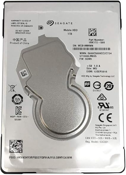 DISCO RIGIDO SEAGATE  P/NOTEBOOK 1TB  2.5 SATA 5400 16MB