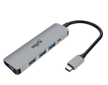 DOCKING NISUTA USB C 3.1 A 4 PUERTOS USB 3.0 
CON CARCAZA DE ALUMINIO