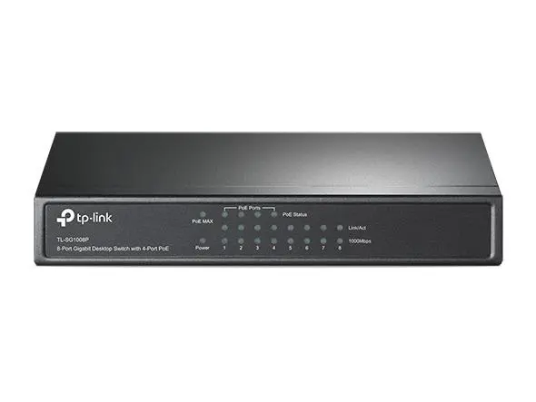 [TL-SG1008P] SWITCH 8P TP-LINK SG1008P  GIGABIT 4P POE DESKTOP