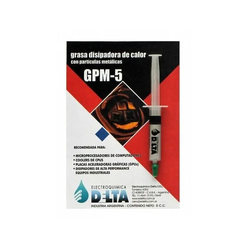 GRASA DISIPADORA DE CALOR DELTA CON PARTICULAS METALICAS 5C.C. JERINGA